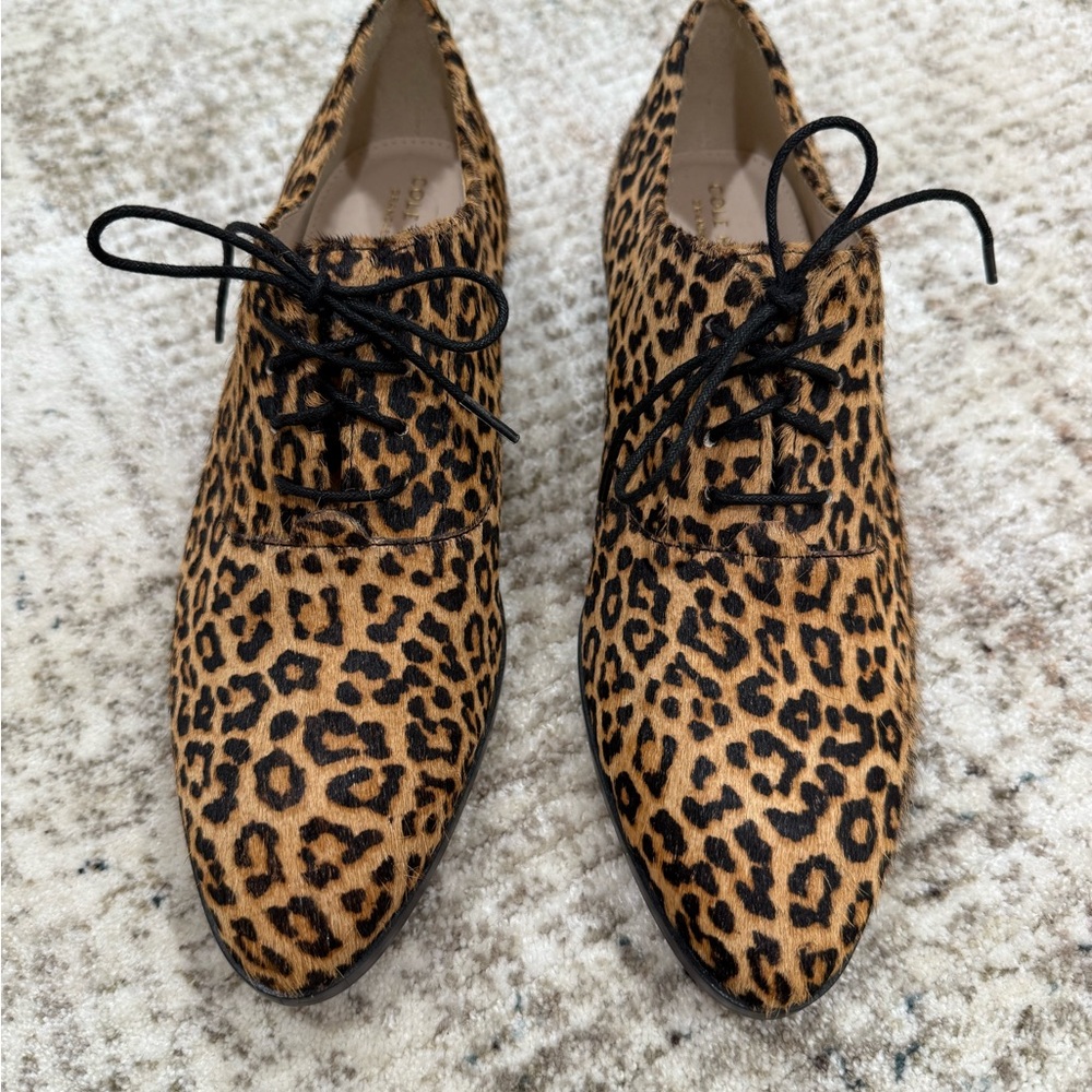 Cole Haan Grand 360 Brown and Black Leopard Print Flats NWOB